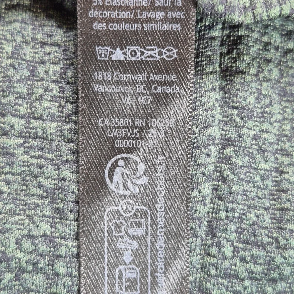 Lululemon Engineered Warmth Half Zip Pullover Mens Large Green Wool Blend